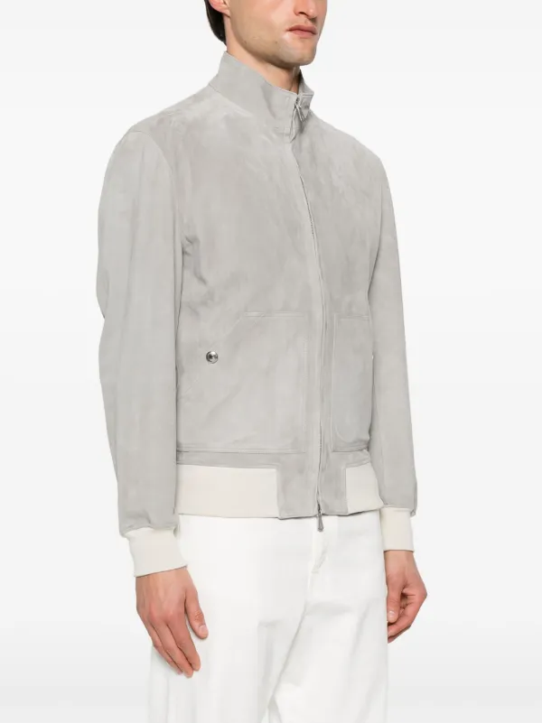 Eleventy Suede Jacket | Grey | FARFETCH