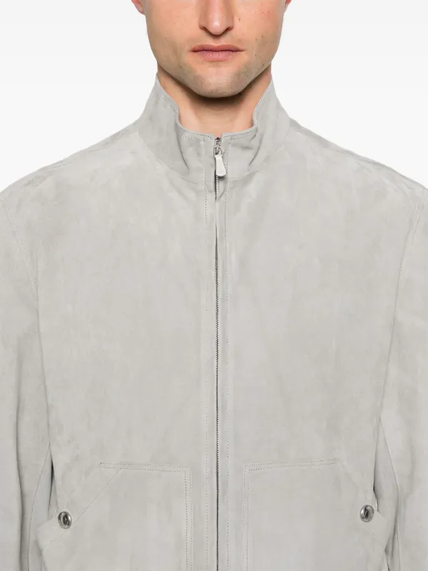 Eleventy Suede Jacket | Grey | FARFETCH
