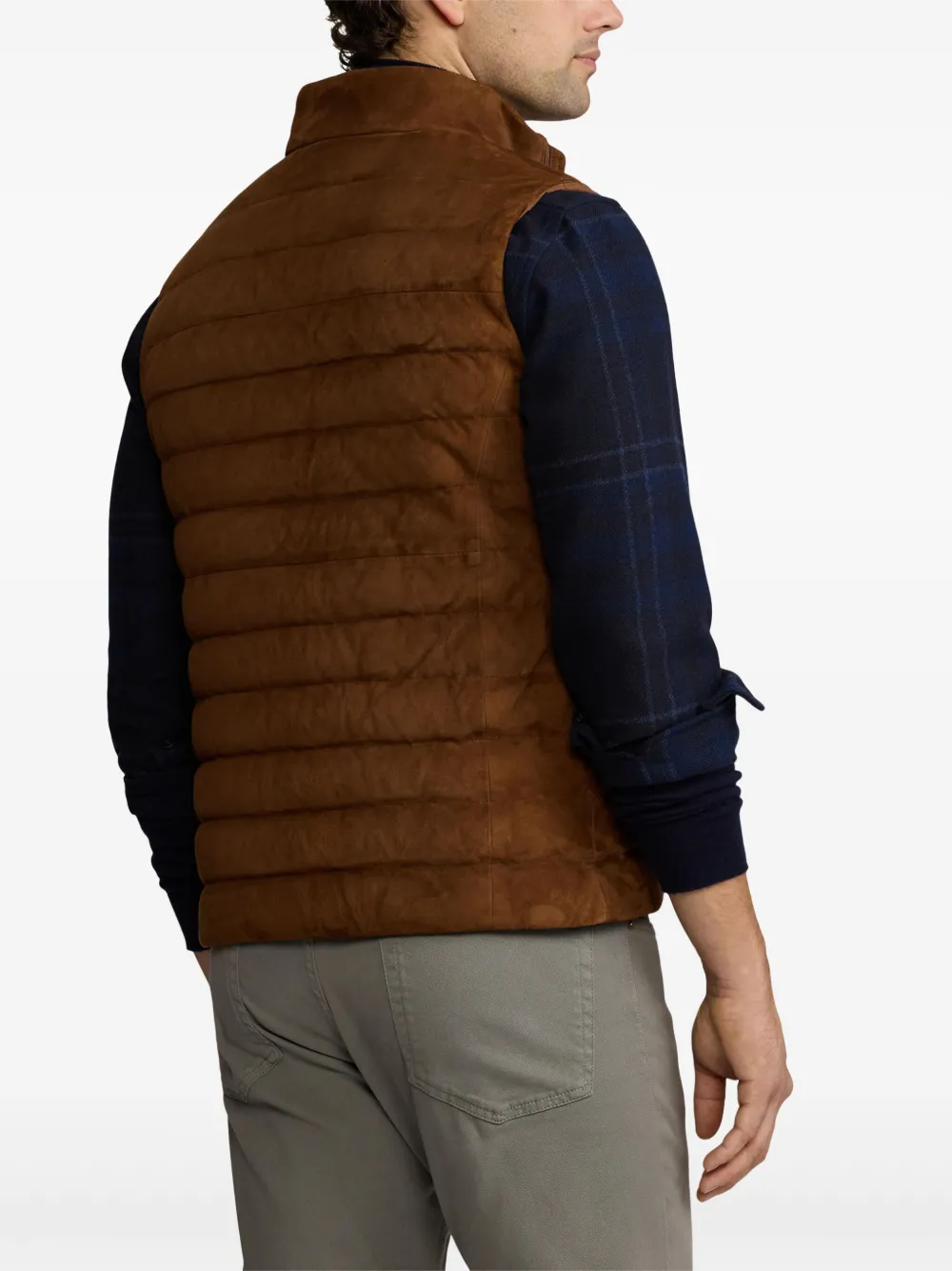 Ralph Lauren Purple Label Suède gilet Bruin