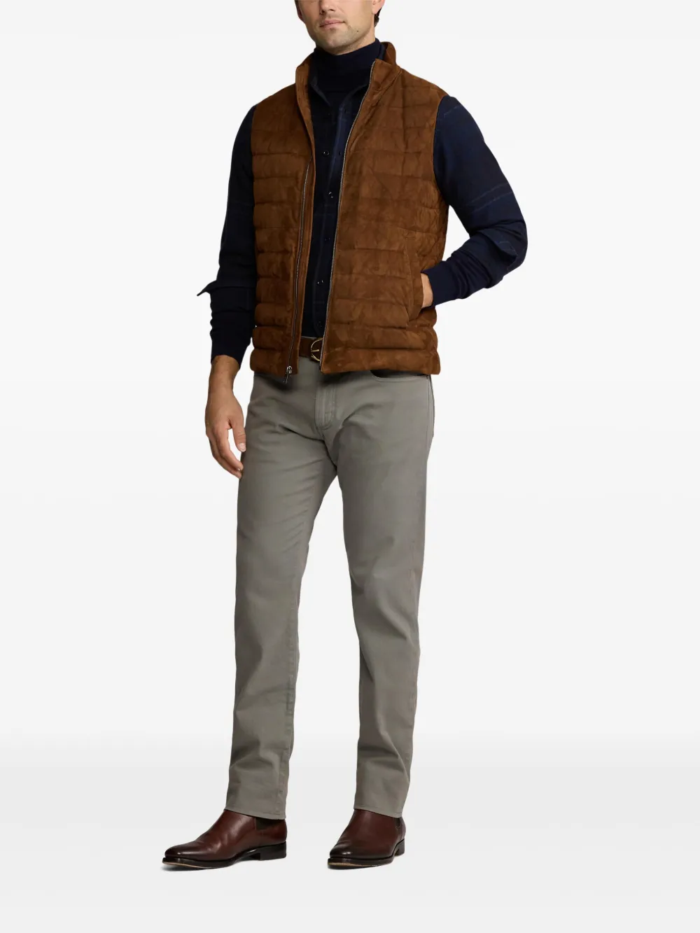Ralph Lauren Purple Label Suède gilet Bruin