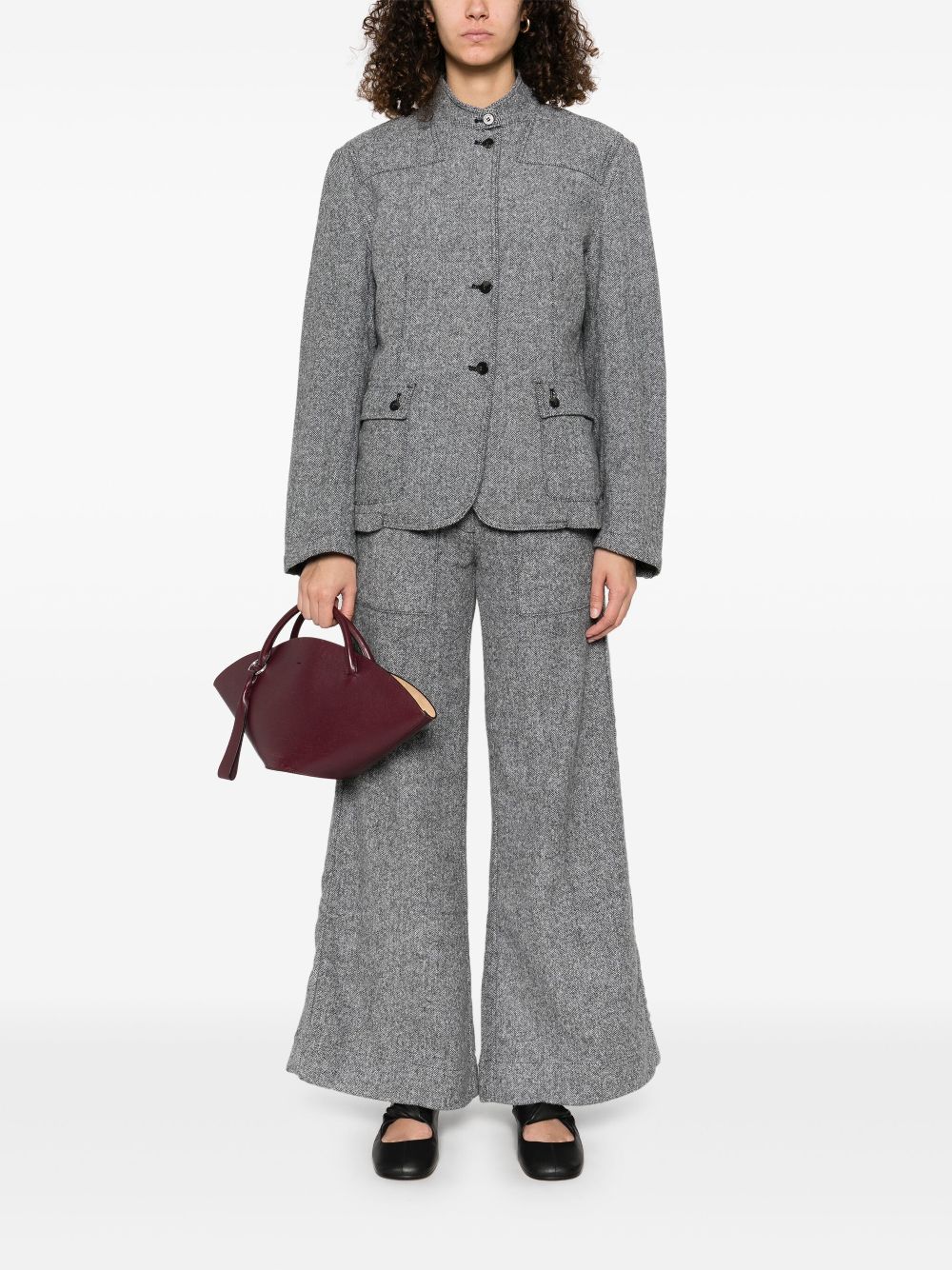 Hannes Roether herringbone-pattern trousers - Grey