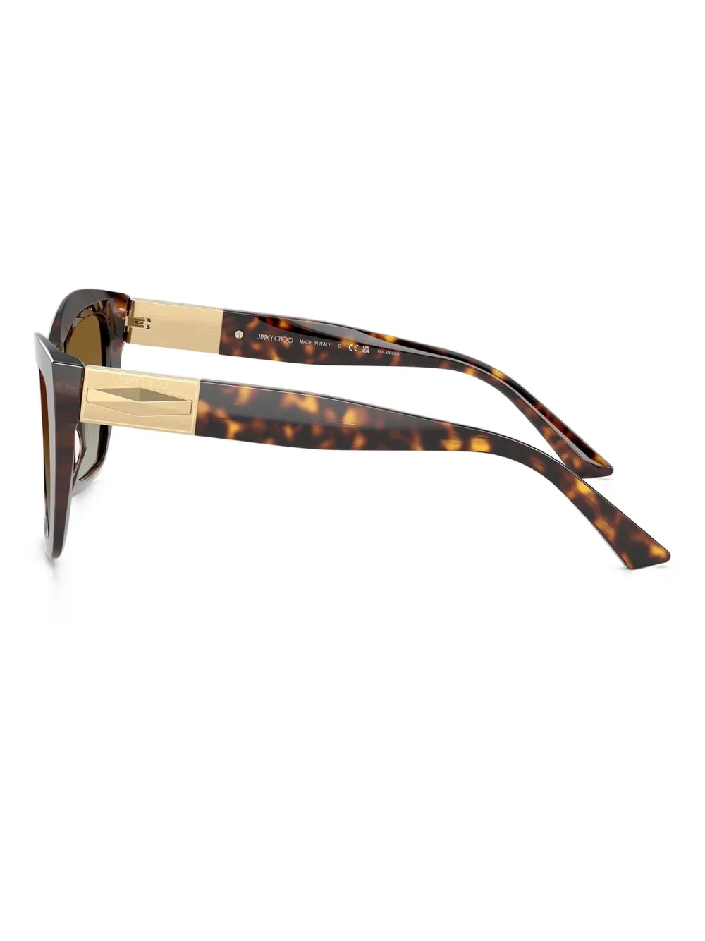 Jimmy Choo Eyewear JC5031 zonnebril met cat-eye montuur en schildpadschild design Bruin