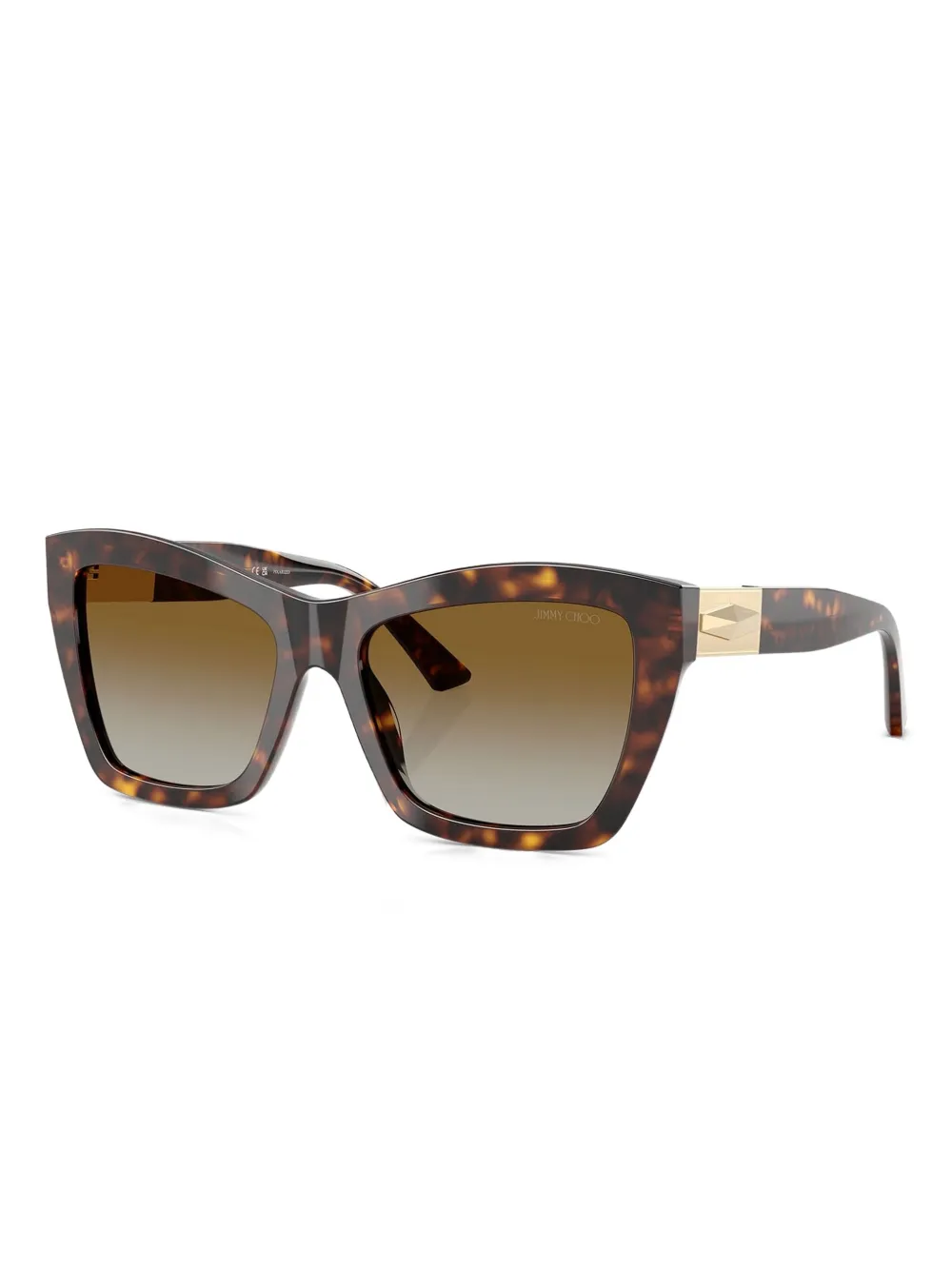 Jimmy Choo Eyewear JC5031 zonnebril met cat-eye montuur en schildpadschild design Bruin