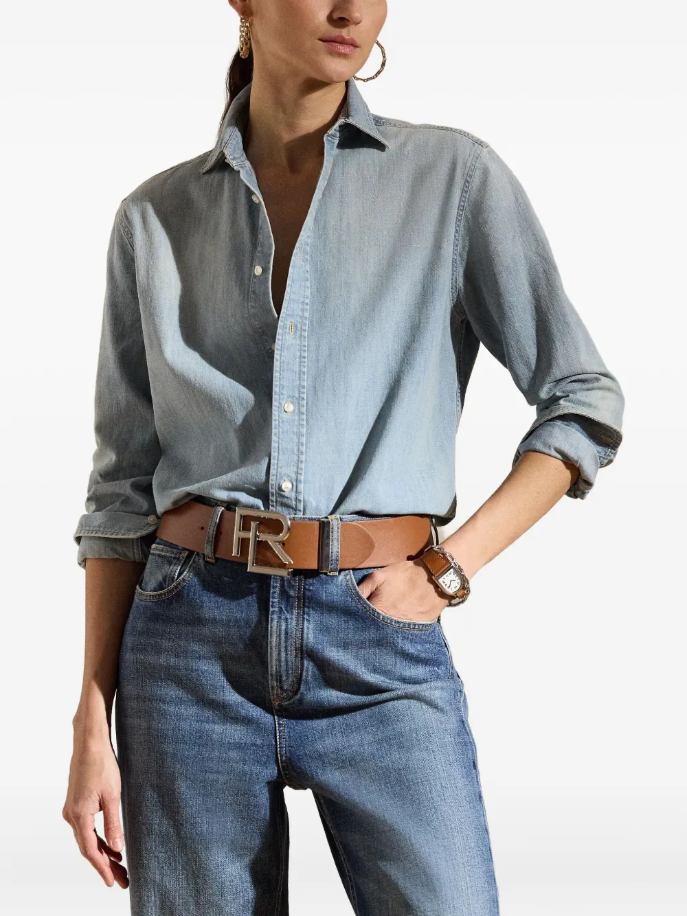 Ralph Lauren Collection Denim blouse Blauw