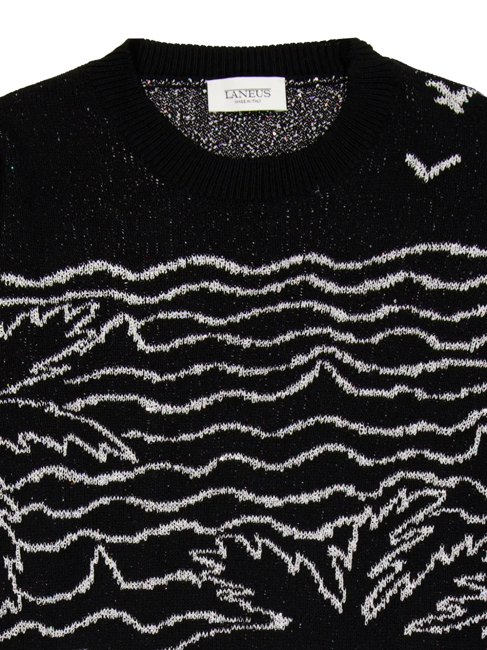 Laneus Trui met jacquard Zwart