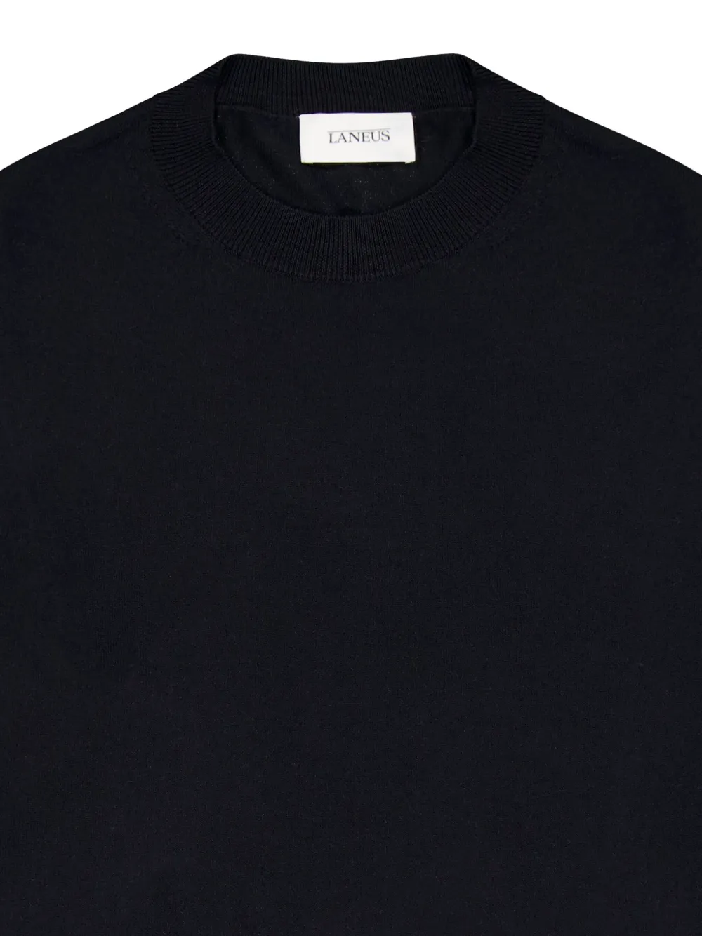 Laneus Relaxed Fit Polo Knitwear In Luxurious Wool-cashmere Blend In Black