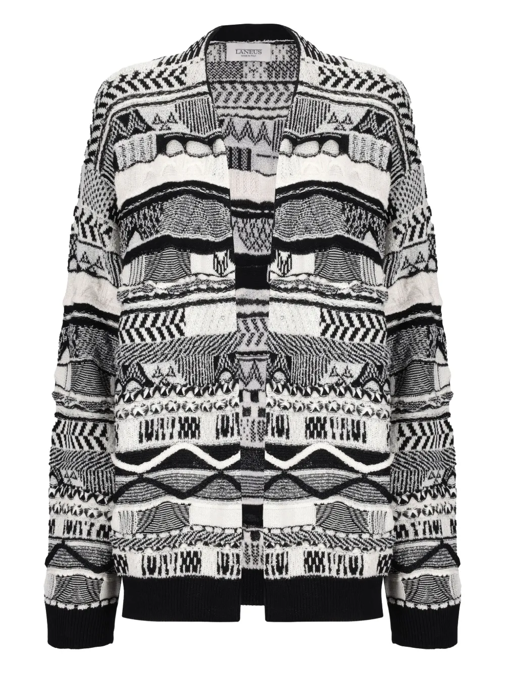 Laneus patterned-jacquard cardigan | Black | Image 1