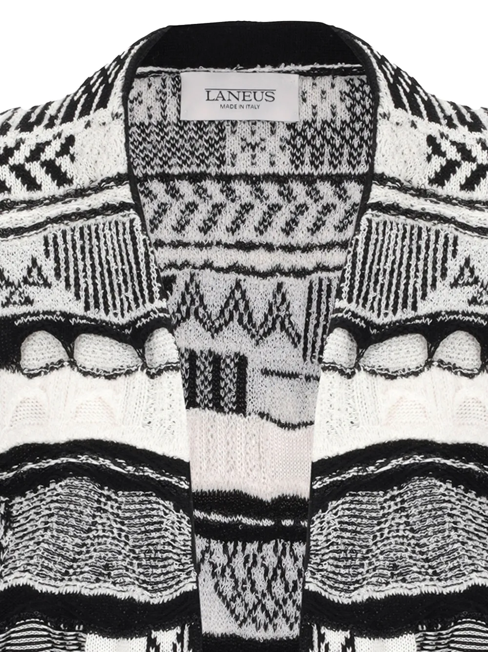 Laneus Vest met jacquard-patroon Zwart