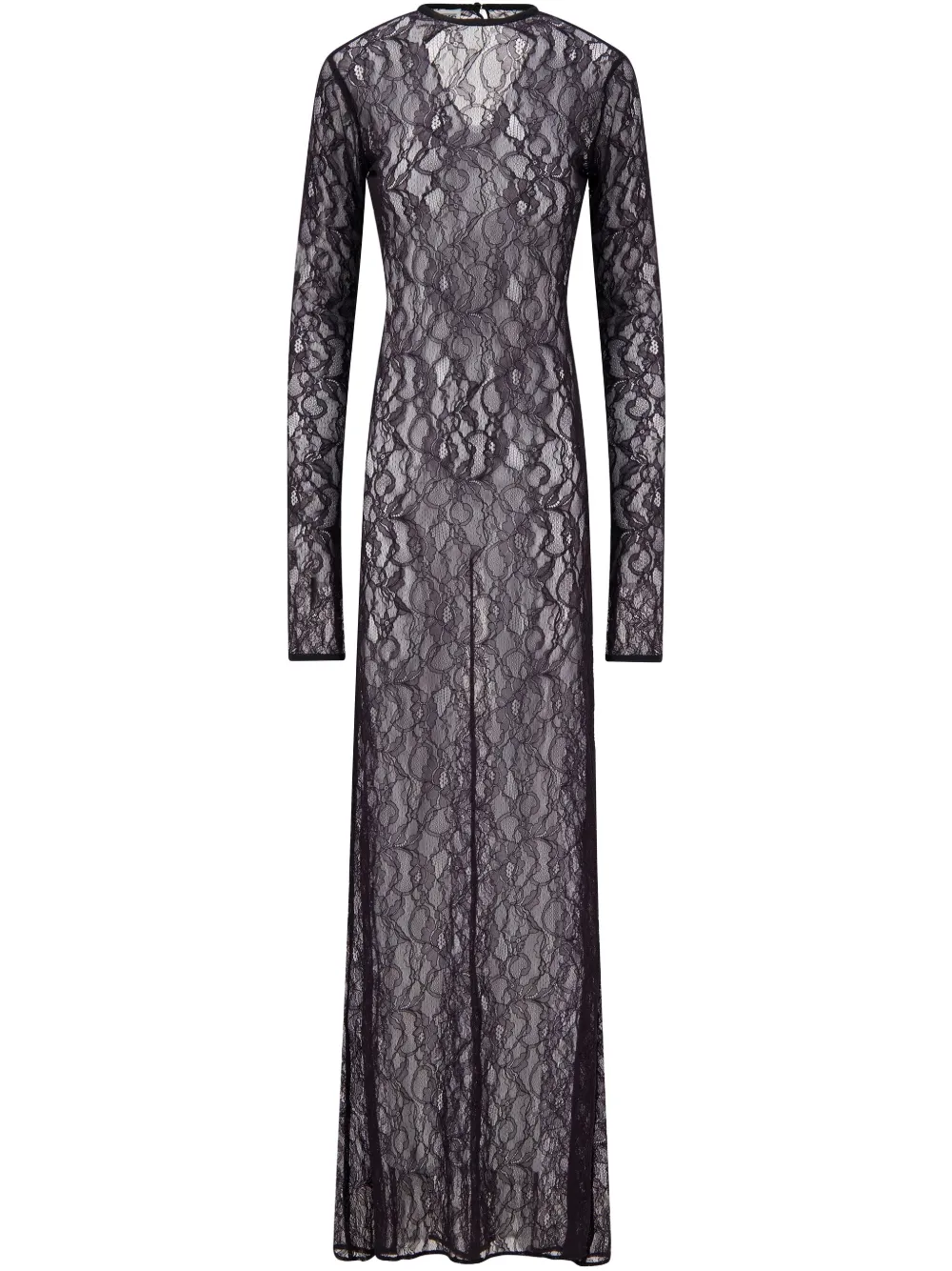 Laneus Chantilly kanten maxi-jurk Zwart