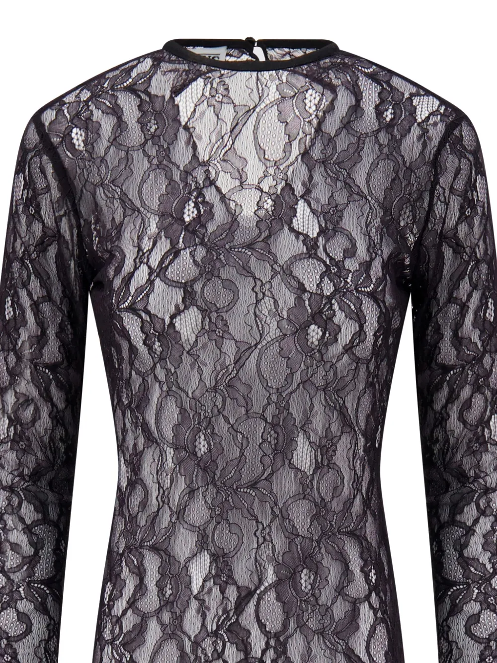 Laneus Chantilly kanten maxi-jurk Zwart