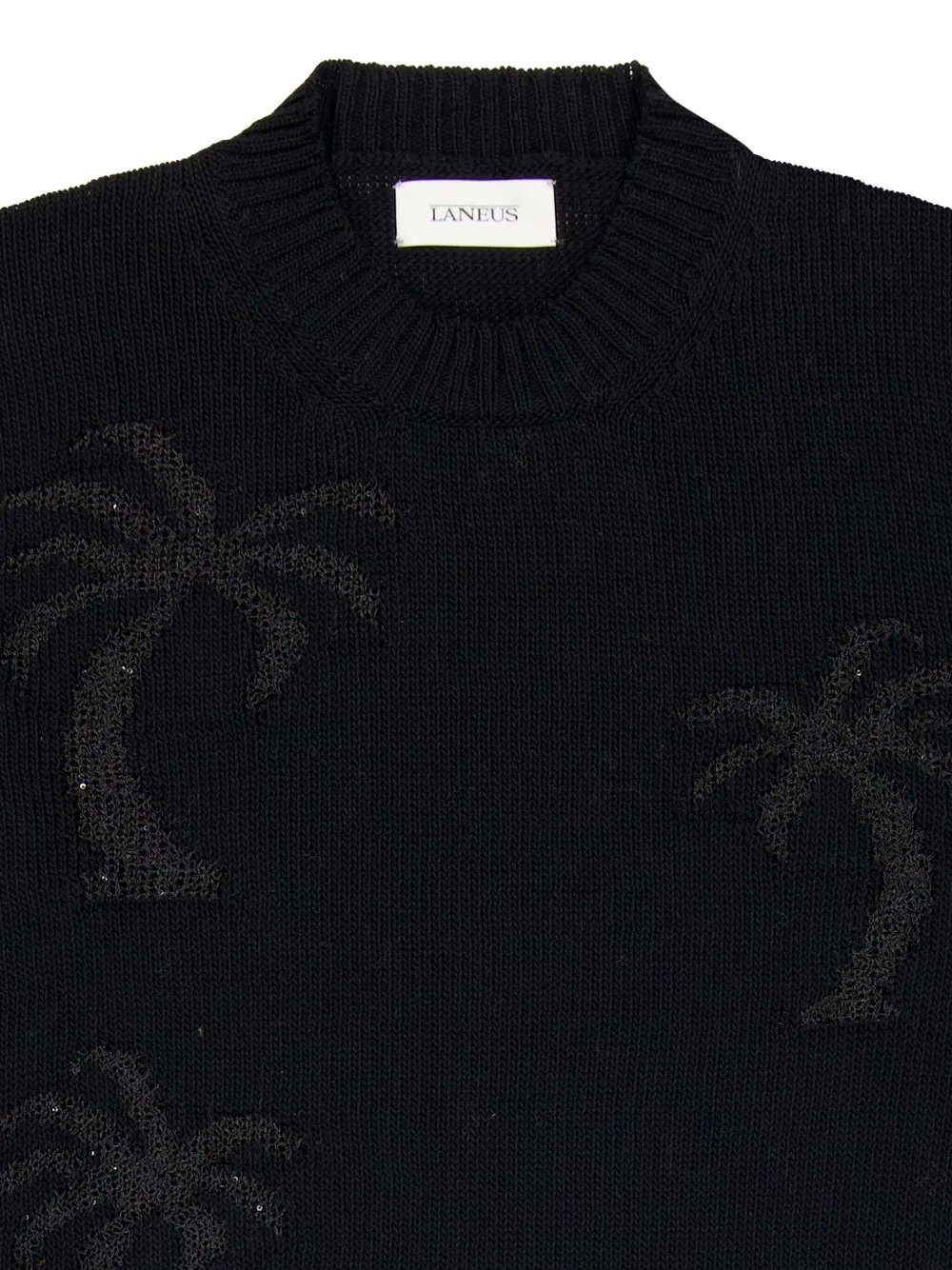Laneus Relaxed Fit Polo Knitwear In Luxurious Wool-cashmere Blend In Black