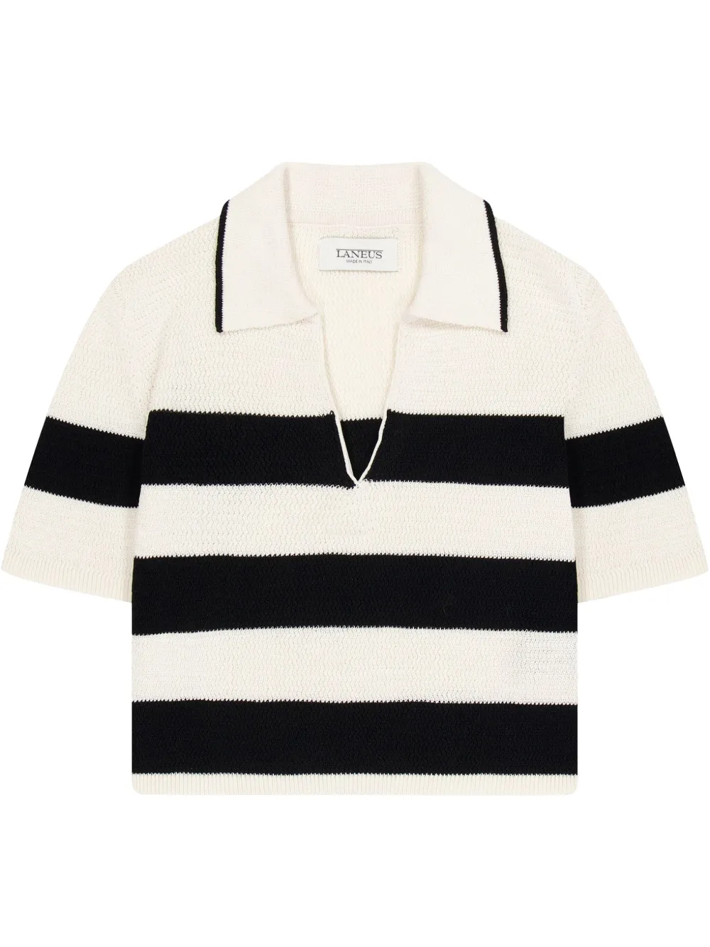 cropped knitted polo