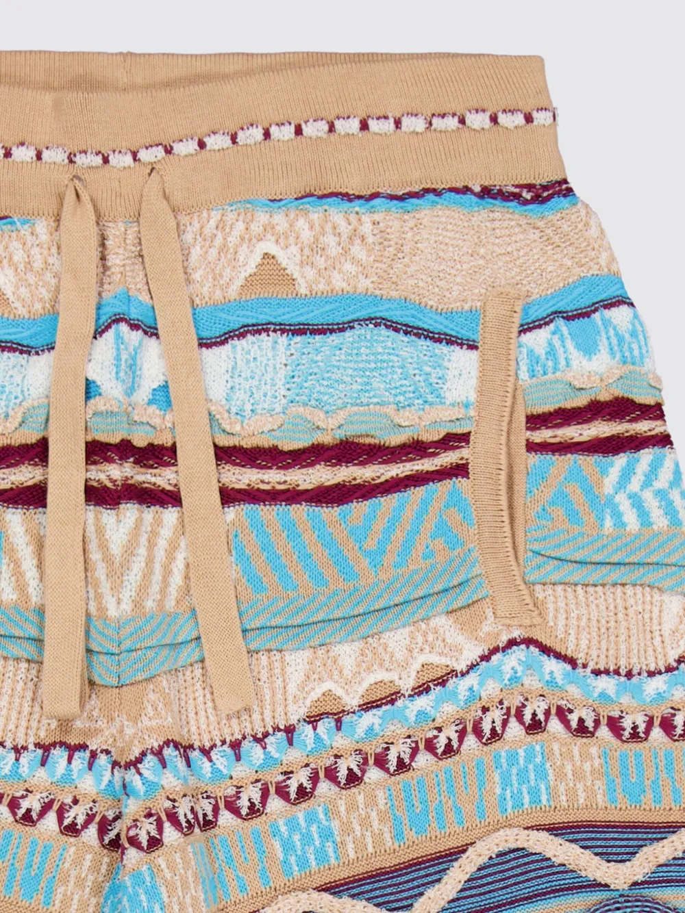 Laneus Shorts met jacquard Beige