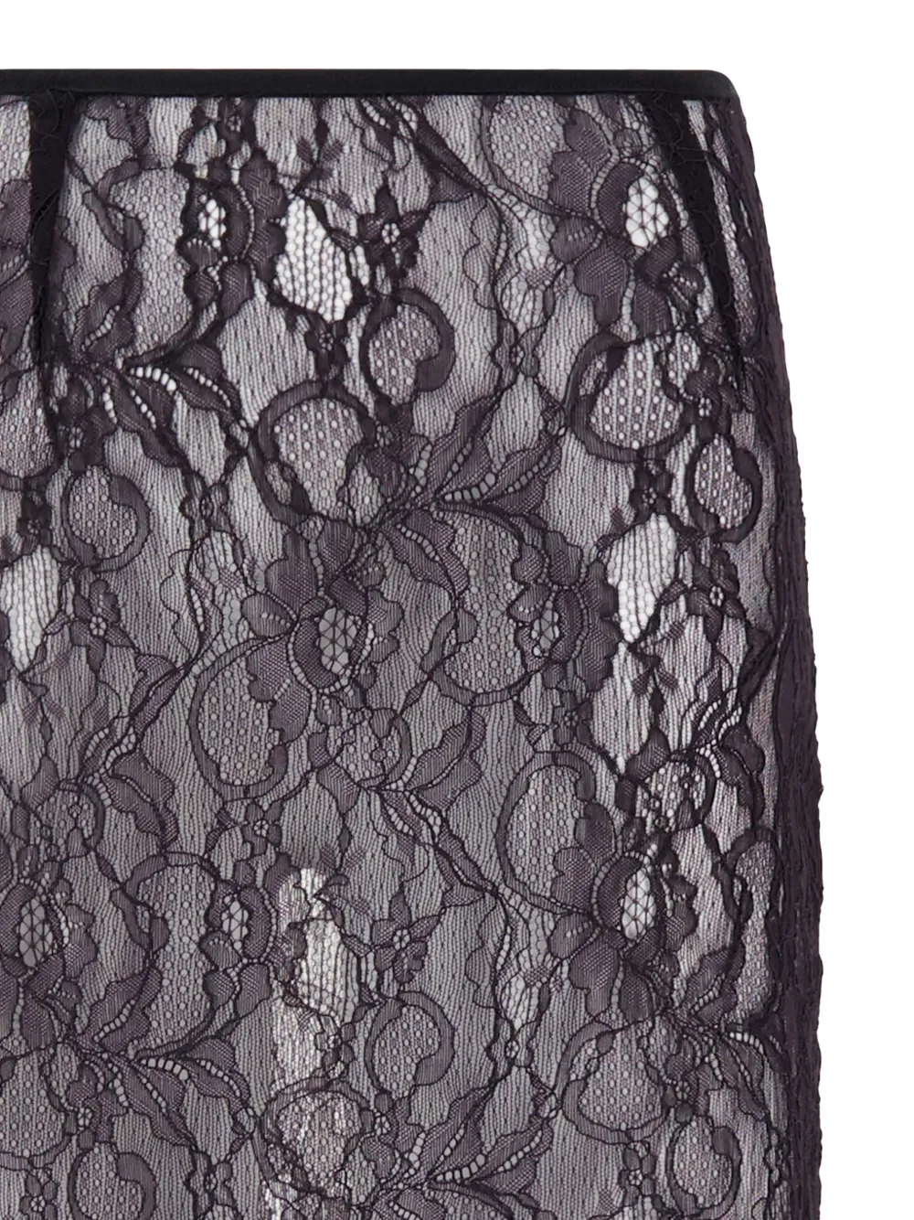 Laneus Chantilly midi-rok met kant Zwart