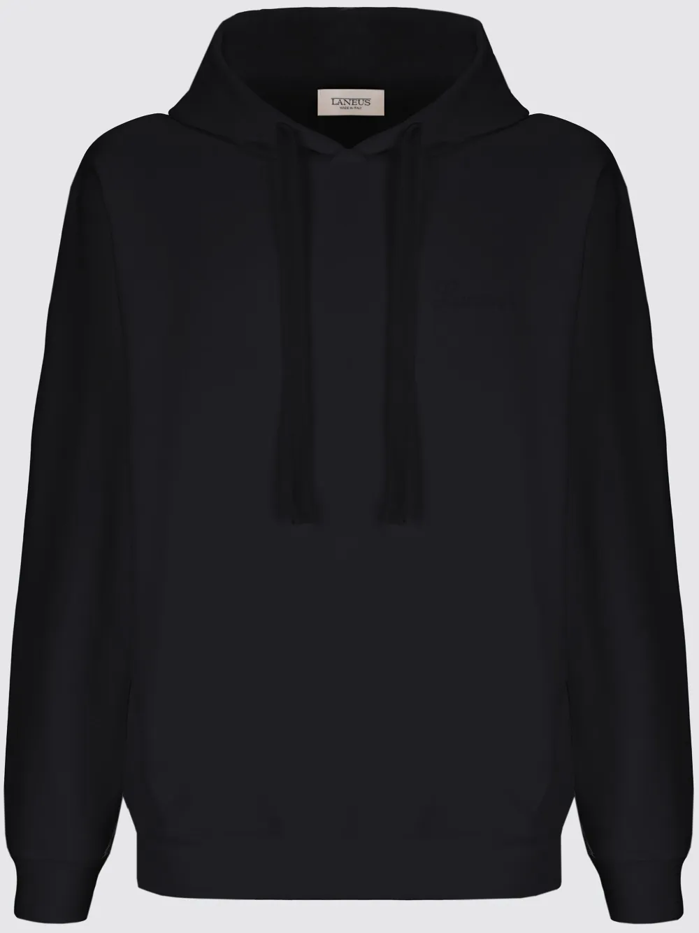 Laneus Cotton Hoodie In Black