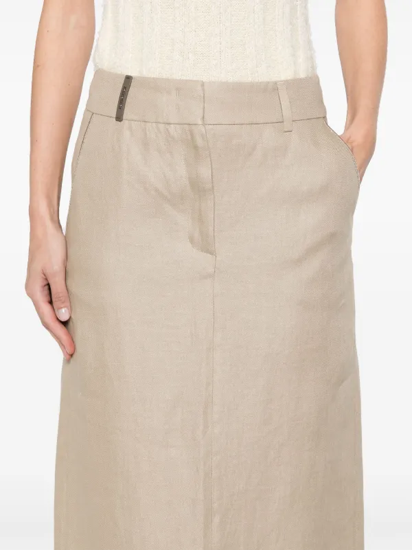 ワンピース PESERICO Women Mid Skirts S02182 02629 948 234705 Beige Peserico bead-embellished Midi Skirt | Neutrals | FARFETCH
