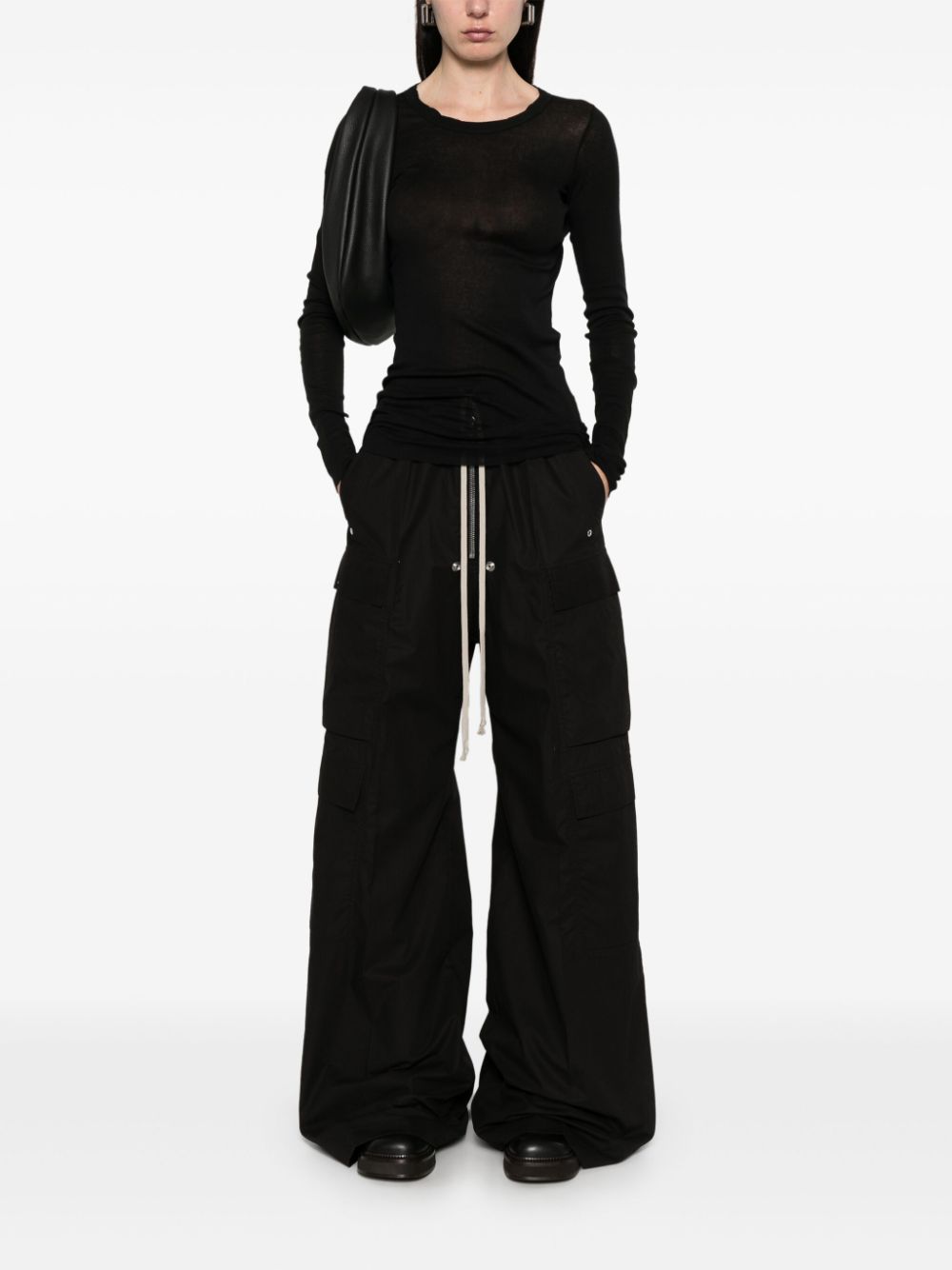 Rick Owens fine-ribbed long-sleeve T-shirt - Zwart