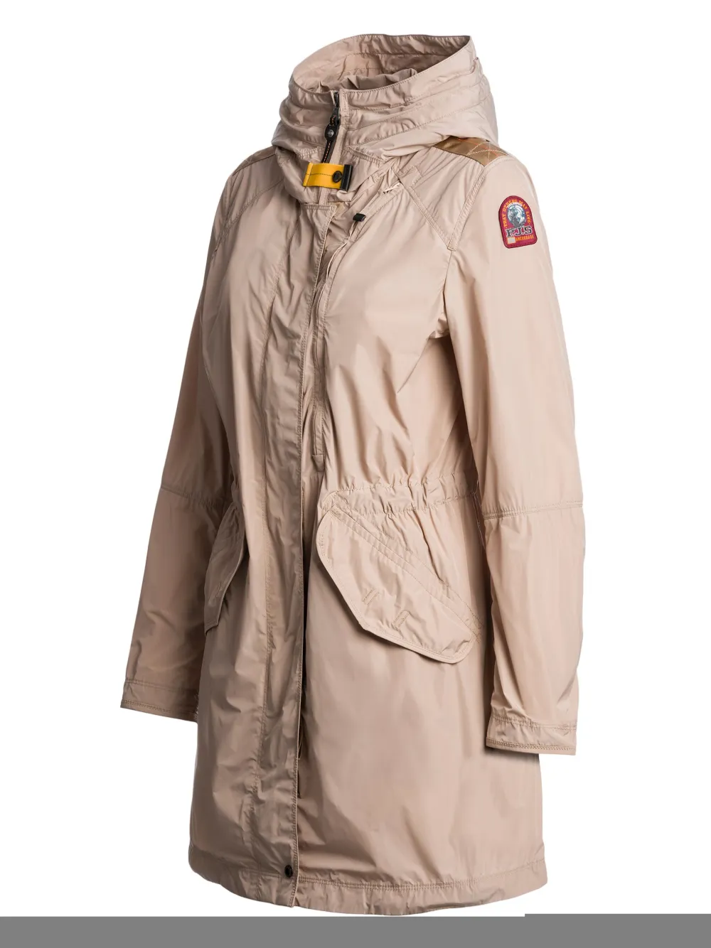 Shop Parajumpers Hooded Single-breasted Coat In Neutrals