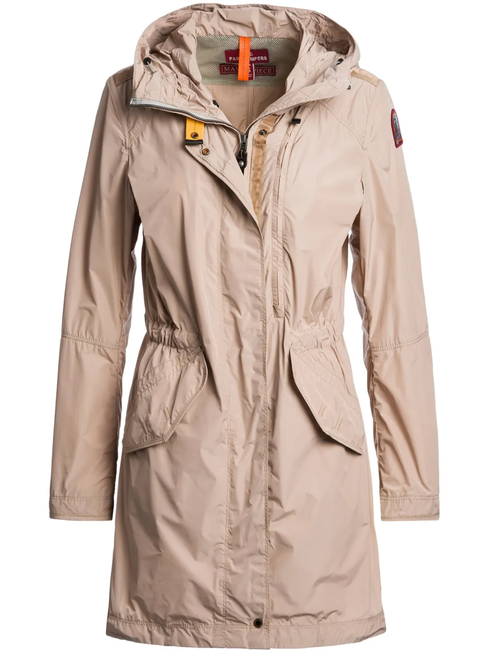 Parajumpers Jas met enkele rij knopen en capuchon Beige