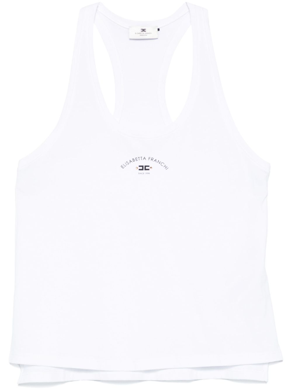 Elisabetta Franchi logo-print tank top Wit