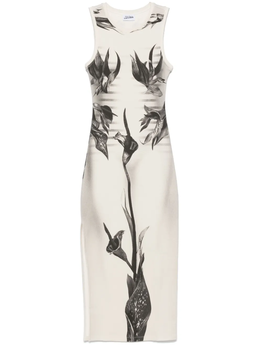 JEAN PAUL GAULTIER FLORAL-PRINT MIDI DRESS 
