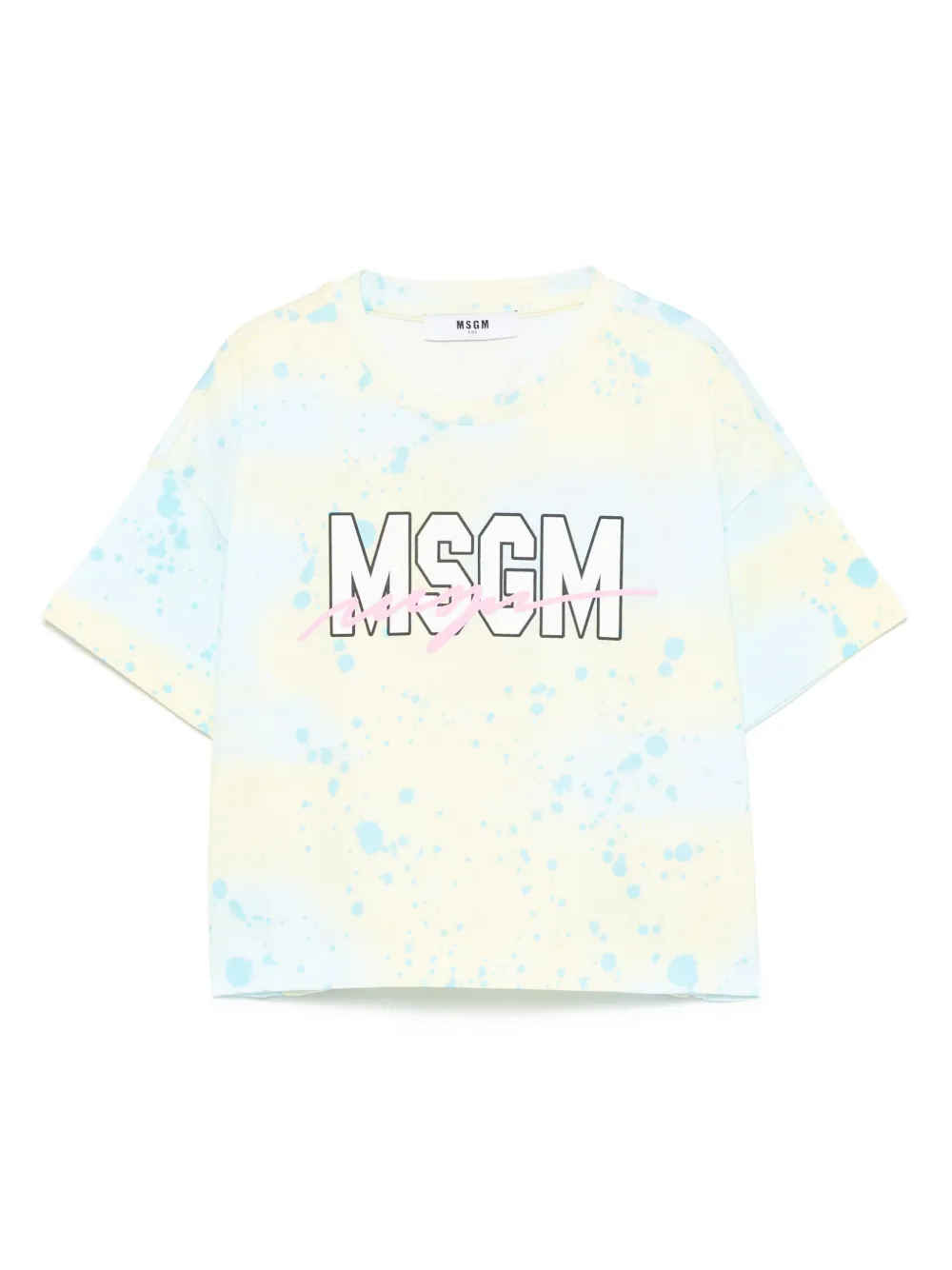 MSGM Kids playera con salpicaduras de pintura | azul | Image 1
