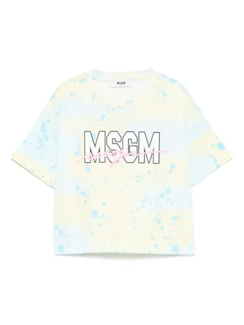MSGM Kids T-Shirt mit Farbklecksen
