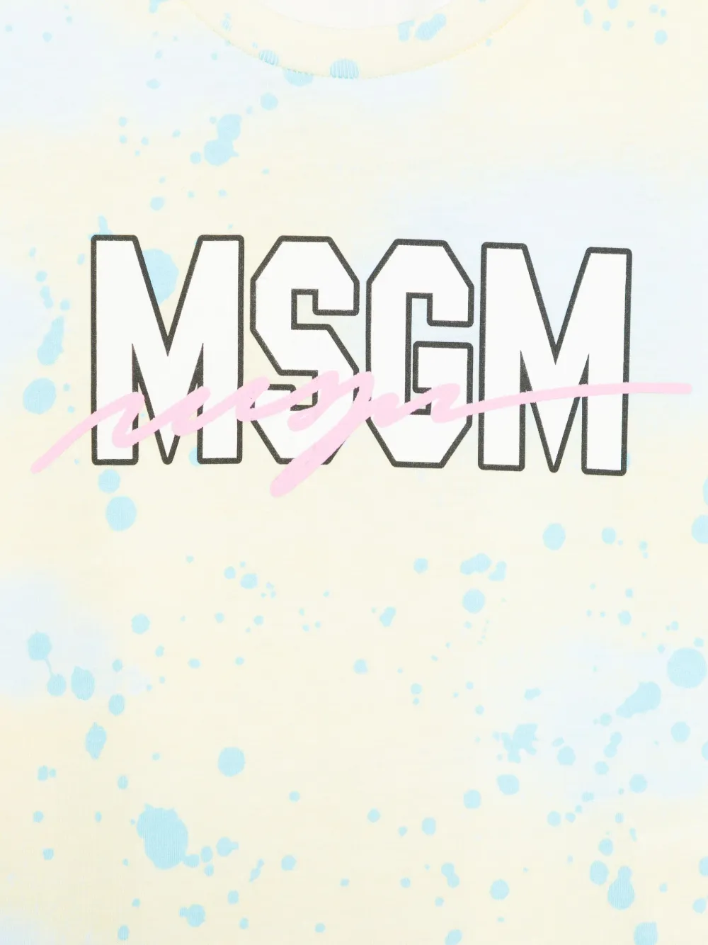 MSGM Kids T-shirt met verfspatten Blauw