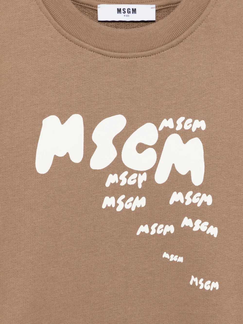 MSGM Kids Sweater met logoprint Bruin