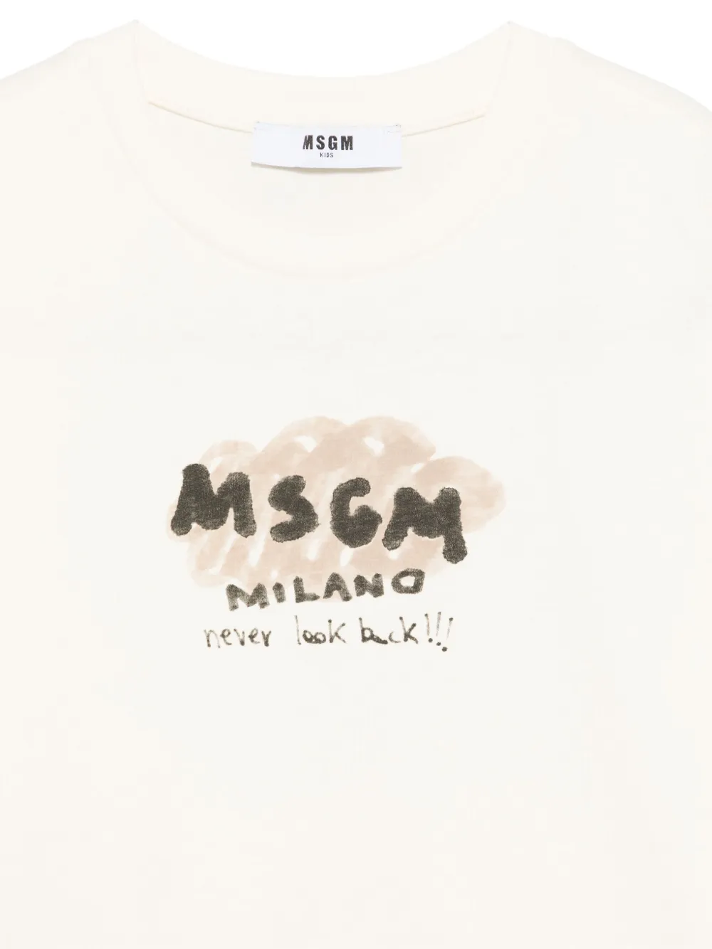 MSGM Kids T-shirt met logoprint Beige