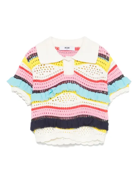 MSGM Kids knitted polo top