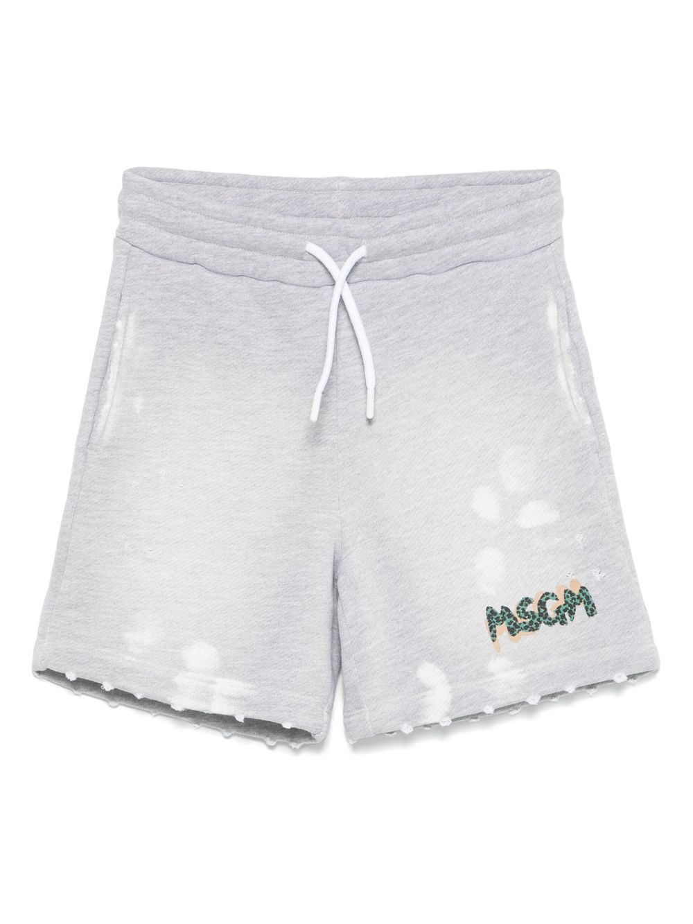 MSGM Kids distressed shorts - Grey