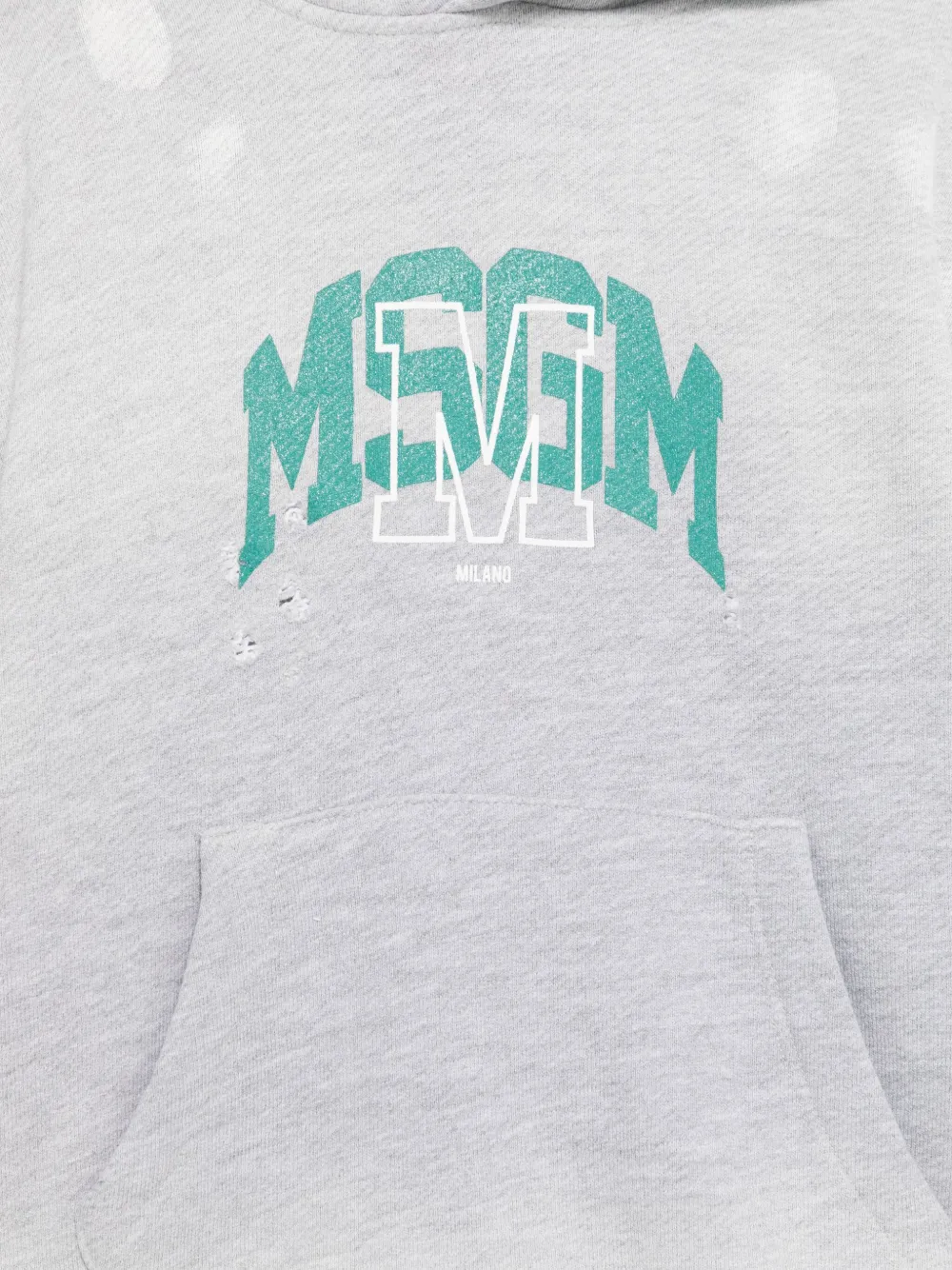 MSGM Kids Hoodie met logoprint Grijs