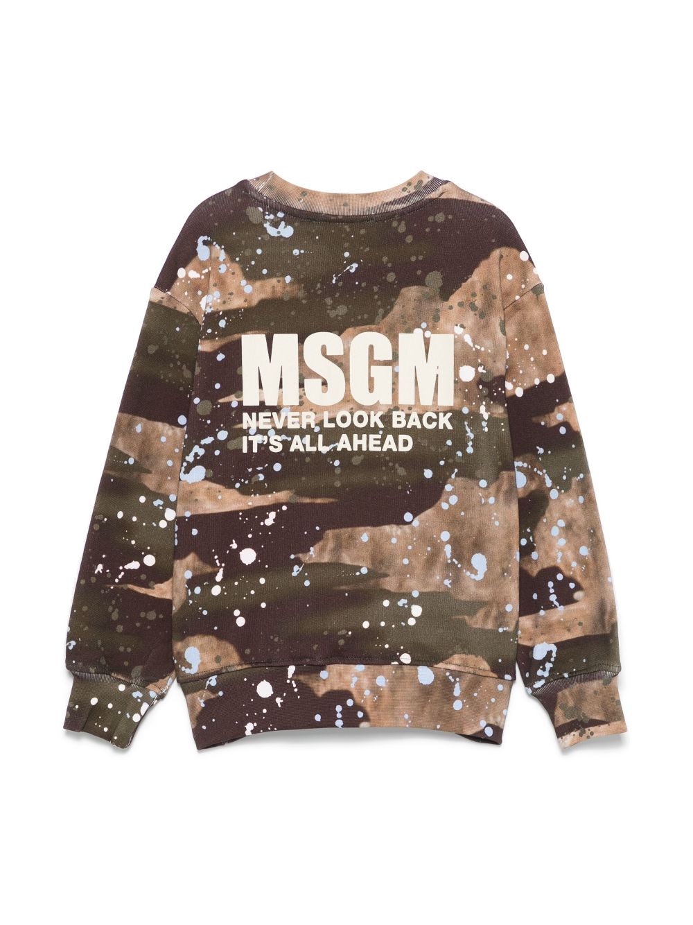 MSGM Kids Sweater met verfspatten - Bruin