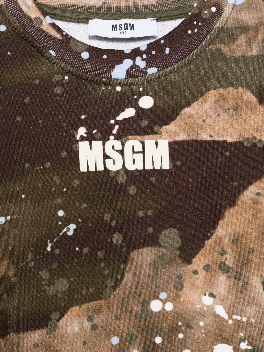 MSGM Kids Sweater met verfspatten Bruin