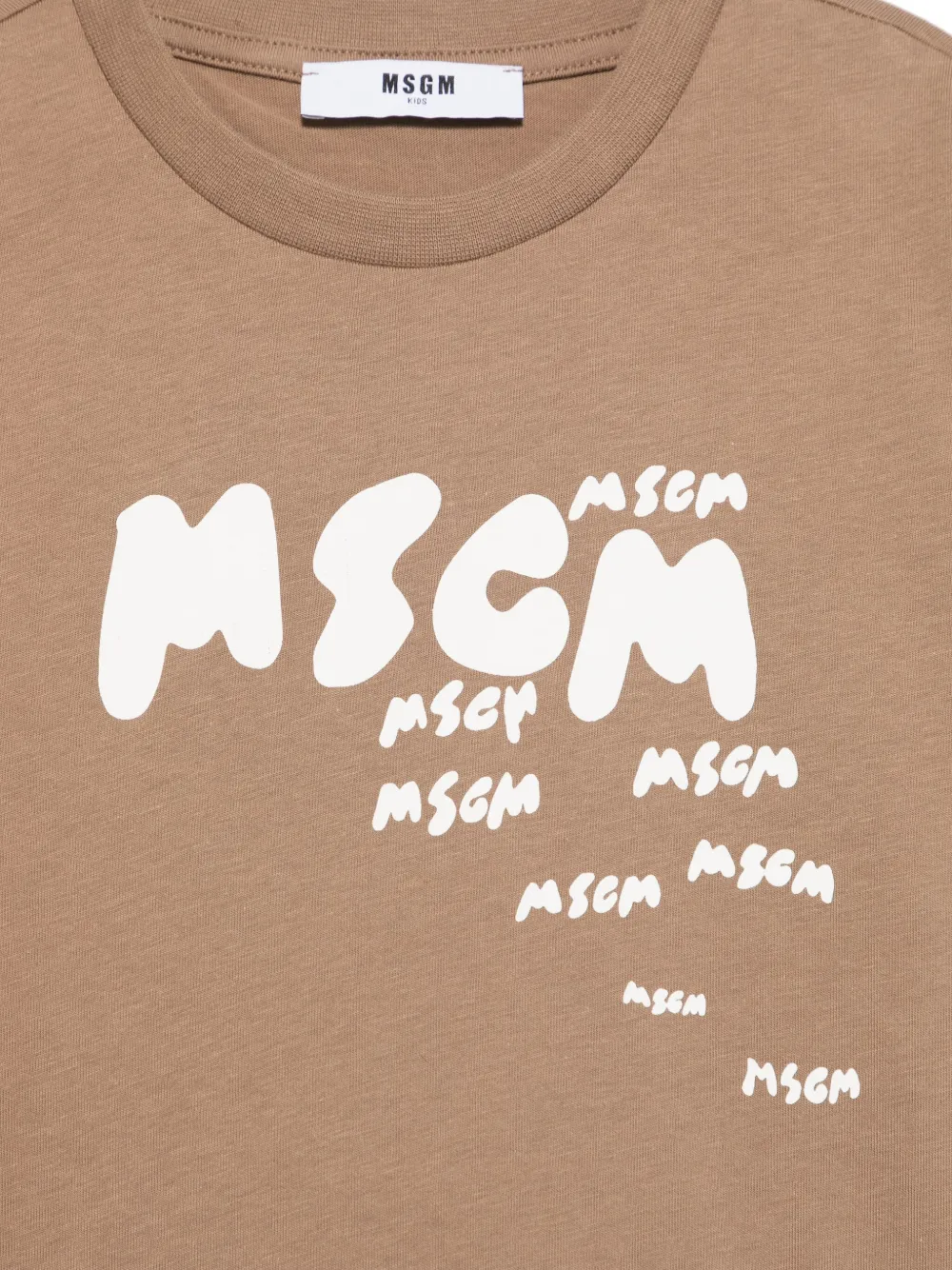 MSGM Kids T-shirt met logoprint Bruin