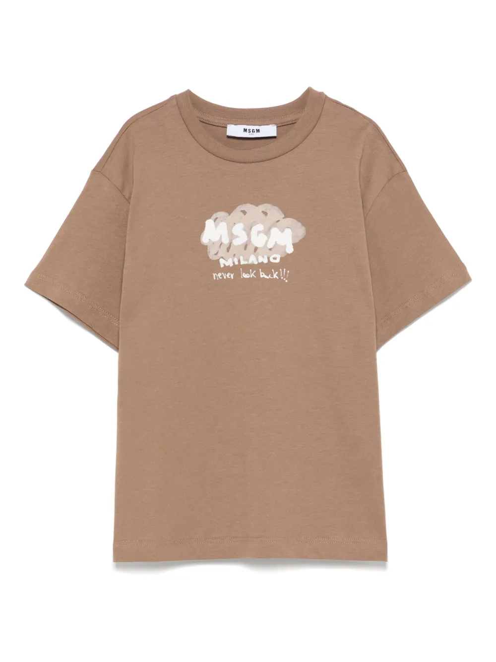 MSGM Kids playera con logo estampado | marrón | Image 1