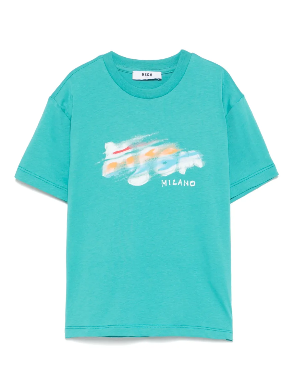 MSGM Kids playera con logo estampado | azul | Image 1