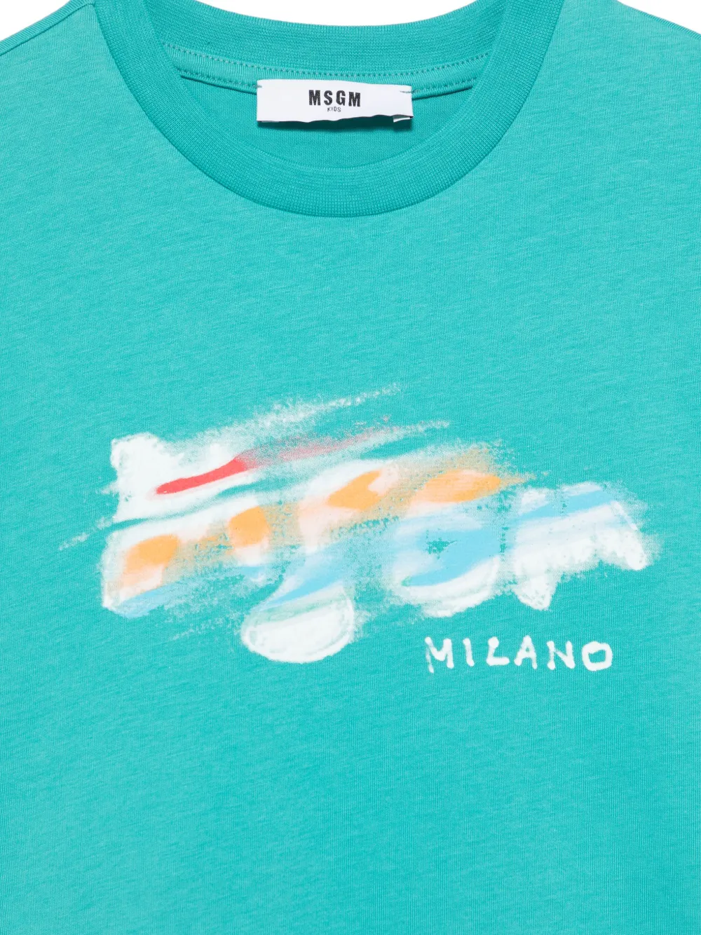 MSGM Kids T-shirt met logoprint Blauw