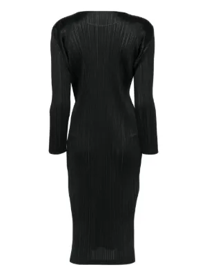 ISSEY MIYAKEプリーツプリーツの黒のプリーツロングドレス Pleats Please Issey Miyake ノースリーブ プリーツドレス
