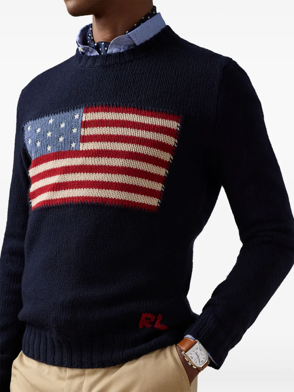 Ralph Lauren Purple Label Flag trui Blauw