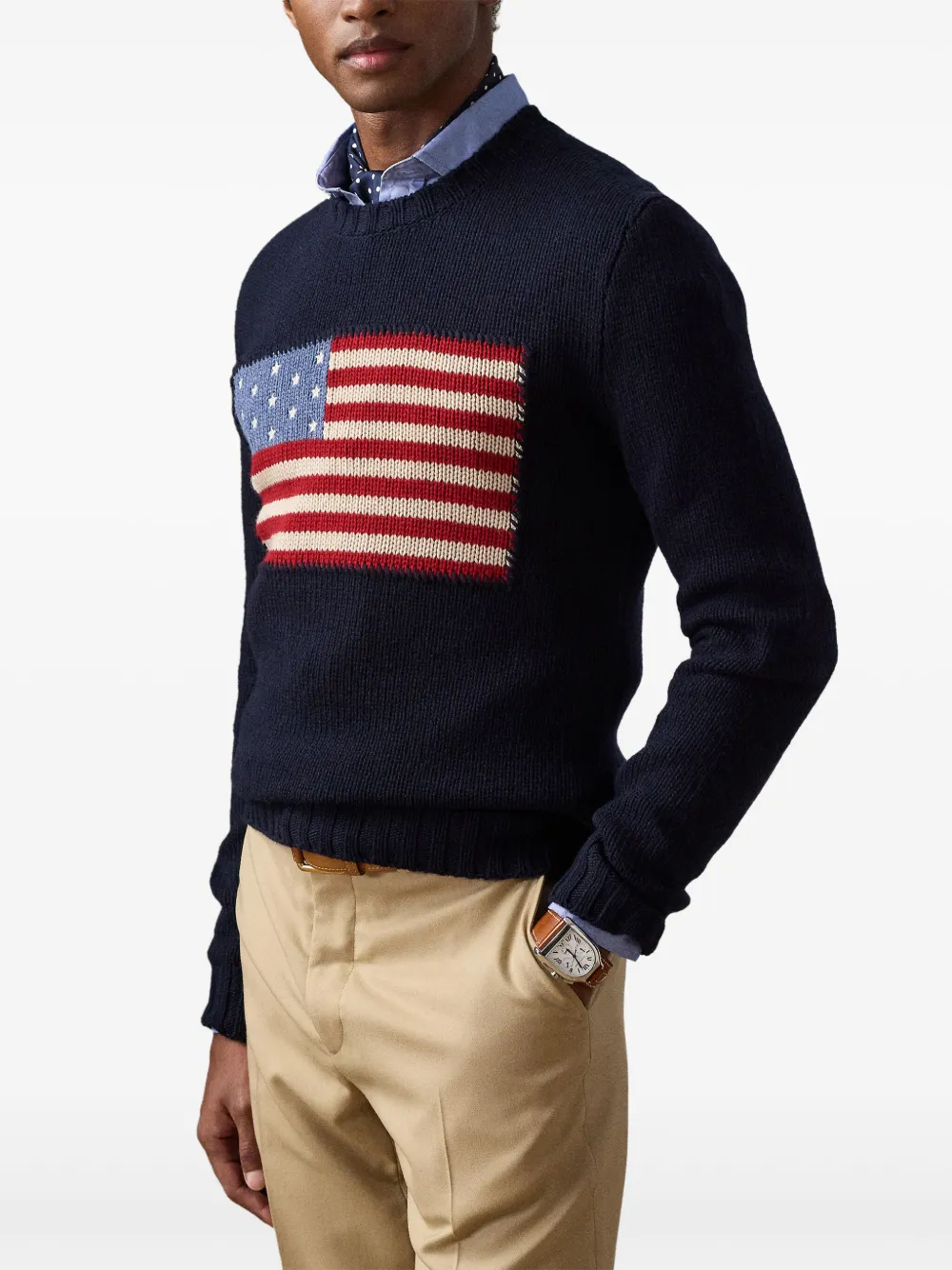 Ralph Lauren Purple Label Flag trui Blauw