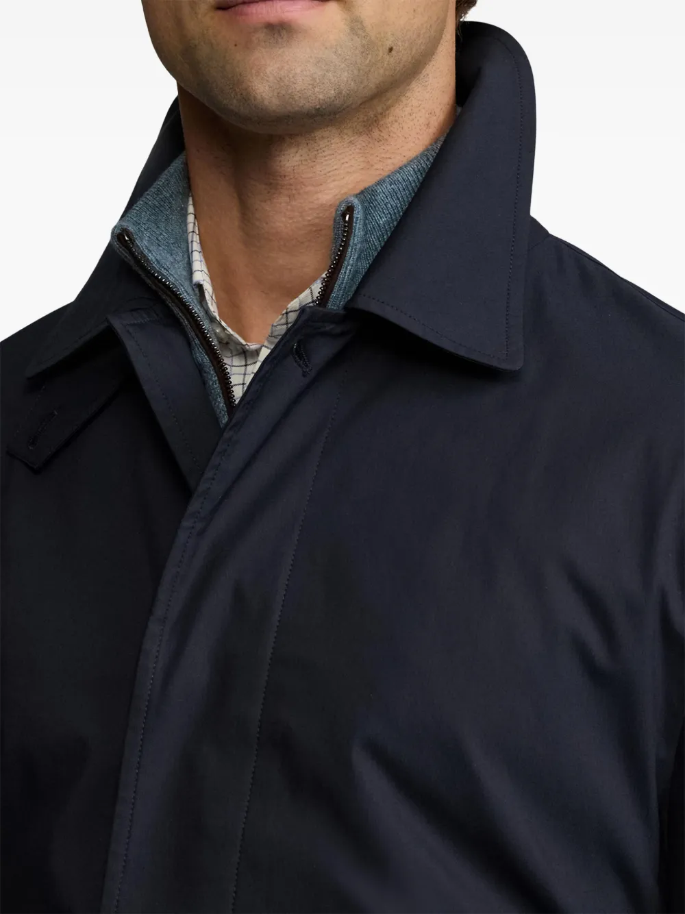 Ralph Lauren Purple Label Wollen trenchcoat Blauw