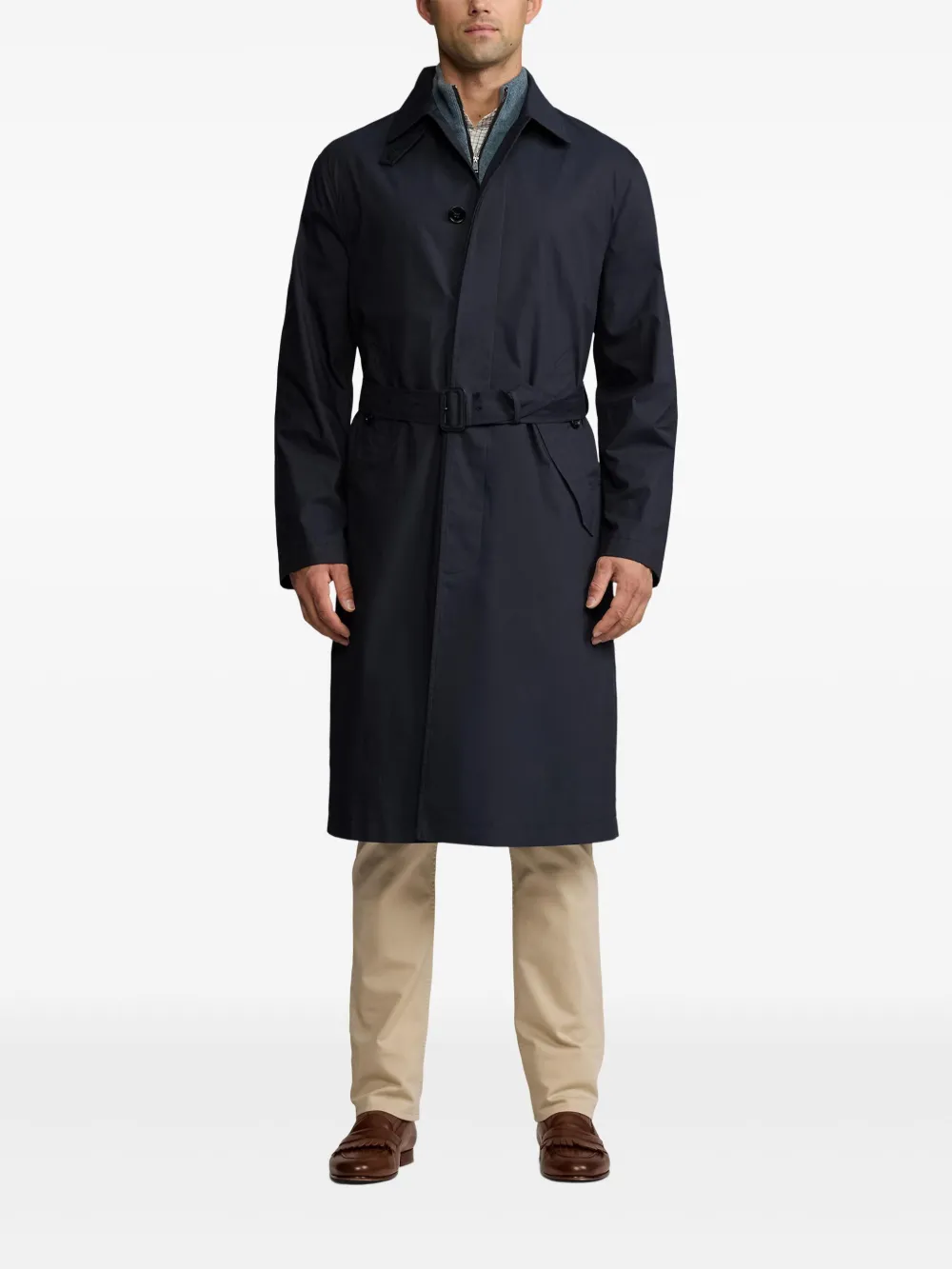 Ralph Lauren Purple Label Wollen trenchcoat Blauw