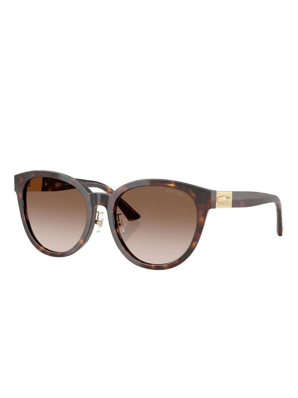 Jimmy Choo Eyewear Zonnebril met rond montuur en schildpadschild design - Bruin