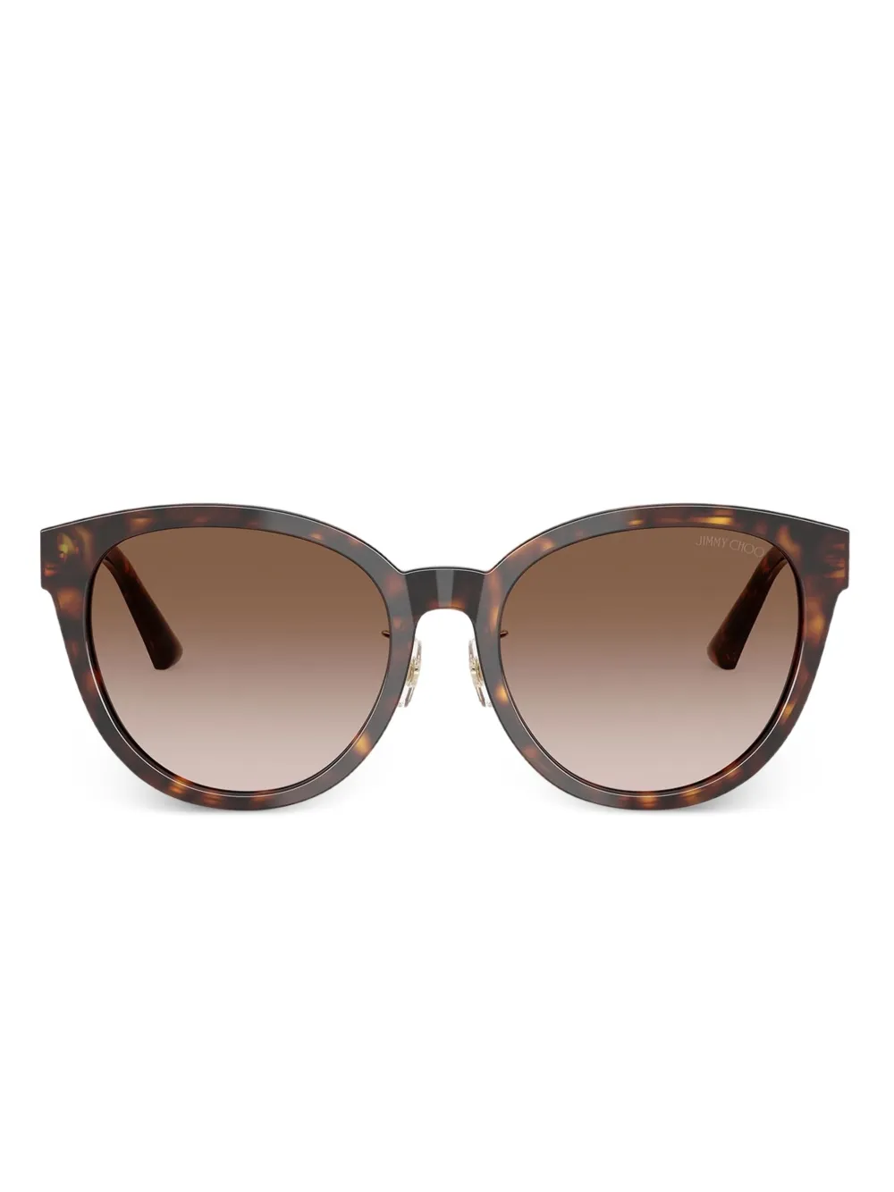 Jimmy Choo Eyewear Occhiali da sole tondi con effetto tartarugato - Marrone