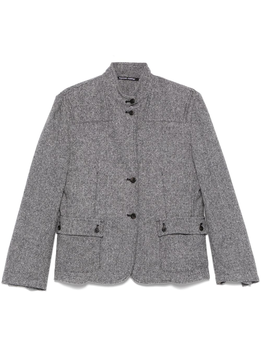 Hannes Roether herringbone-pattern jacket - Grey