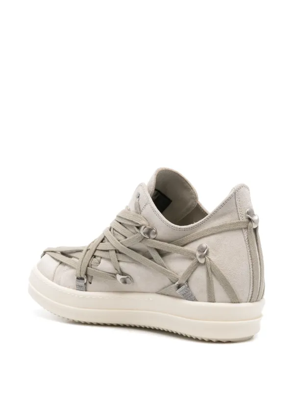 【関税＆送料込み】Rick Owens Megalaced Leather Sneakers Rick Owens Megalace Sneakers | Neutrals | FARFETCH