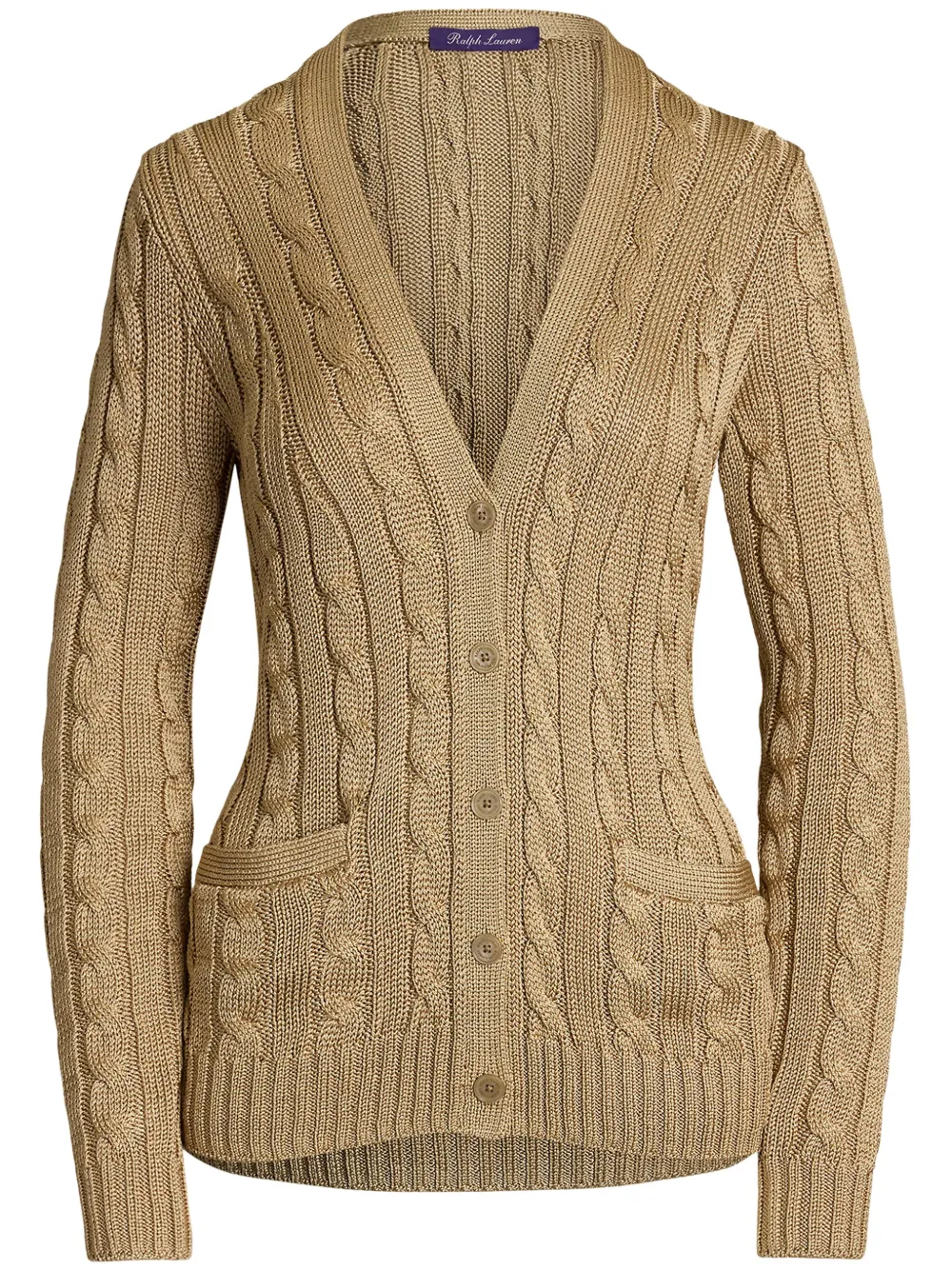 Shop Polo Ralph Lauren V-neck Cardigan In Neutrals