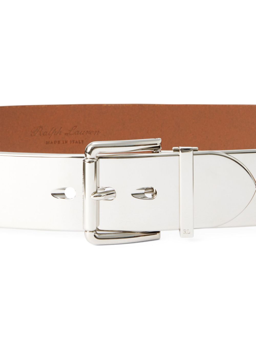 Ralph Lauren Collection metal plaque belt - Bruin